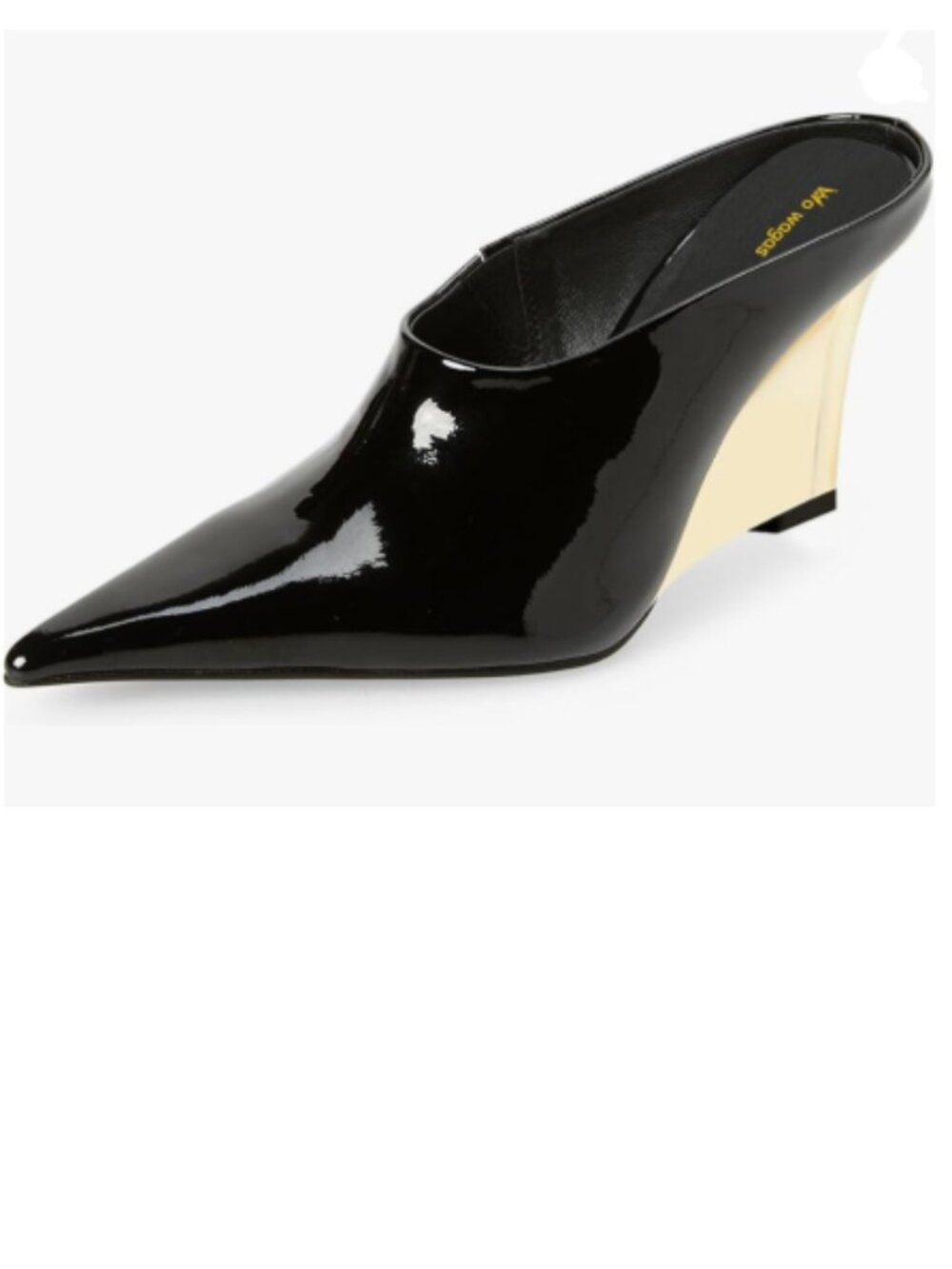 Black Pointy Toe Clogs Mules Wedge High Heel Slip On Slide Sandals Casual Shoes